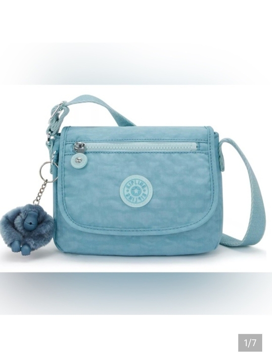 Kipling Handbags - Kipling Sky Blue Crossbody Bag with Pom-Pom Keychain